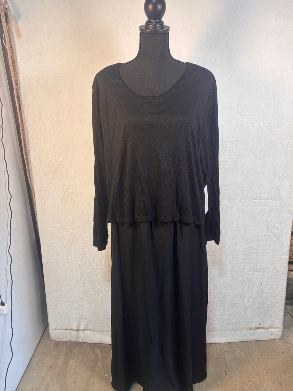 NWT Soft Surroundings Cassie Dress Black Long Maxi Elegant Classic Chiffon Sz 3X